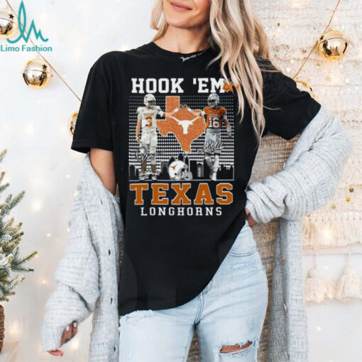 Texas Longhorns Jordan Whittington Arch Manning Hook ‘Em T Shirt