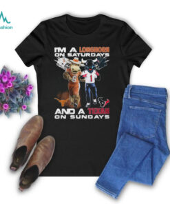 Texas Longhorns On Saturdays Houston Texans On Sundays Football Fan T Shirt