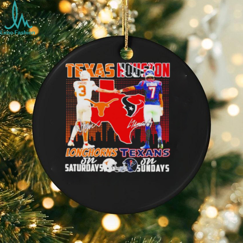 Texas Longhorns on Saturdays Texas Houston on Sundays signature shirt Texas Longhorns on Saturdays Texas Houston on Sundays signature shirt