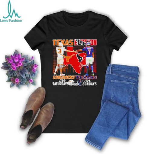 Texas Longhorns on Saturdays Texas Houston on Sundays signature shirt