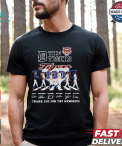 The Detroit Tigers 130 years 1894 2024 thank you for the memories signatures shirt
