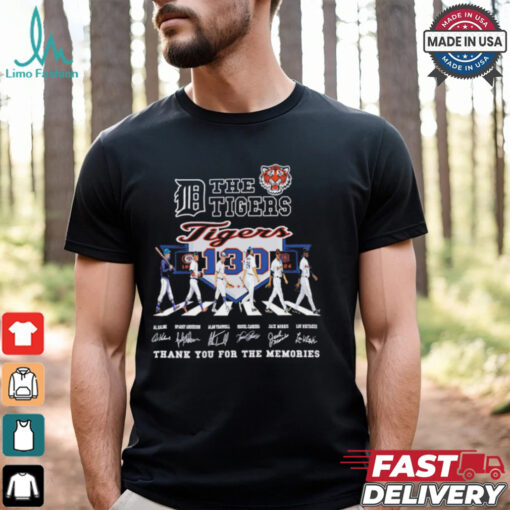 The Detroit Tigers 130 years 1894 2024 thank you for the memories signatures shirt