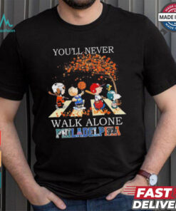 The Peanuts Characters X Philadelphia Sports Teams You’ll Never Walk Alone Shirt