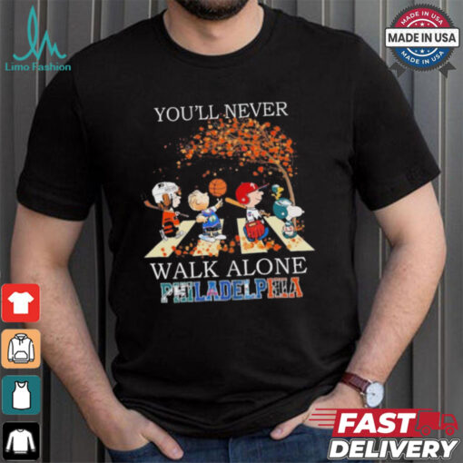 The Peanuts Characters X Philadelphia Sports Teams You’ll Never Walk Alone Shirt