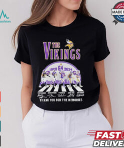 The Vikings Football Abbey Road 64 Years 1960 2024 Thank You For The Memories Signatures Shirt