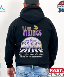 The Vikings Football Abbey Road 64 Years 1960 2024 Thank You For The Memories Signatures Shirt