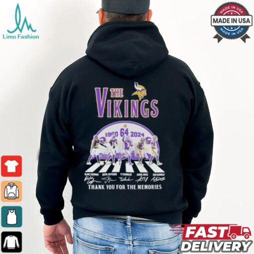 The Vikings Football Abbey Road 64 Years 1960 2024 Thank You For The Memories Signatures Shirt