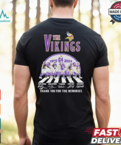 The Vikings Football Abbey Road 64 Years 1960 2024 Thank You For The Memories Signatures Shirt