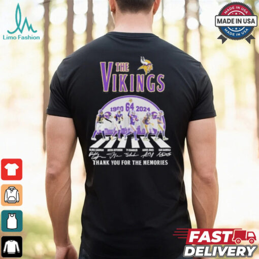 The Vikings Football Abbey Road 64 Years 1960 2024 Thank You For The Memories Signatures Shirt