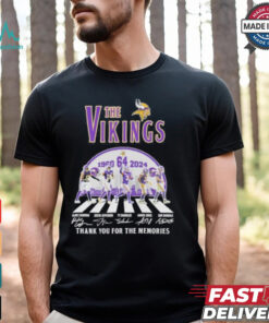 The Vikings Football Abbey Road 64 Years 1960 2024 Thank You For The Memories Signatures Shirt