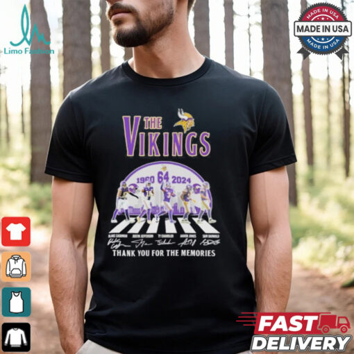 The Vikings Football Abbey Road 64 Years 1960 2024 Thank You For The Memories Signatures Shirt