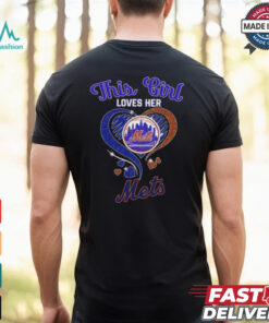 This Girl Loves Her New York Mets Baseball Diamond Heart 2024 T Shirt Black
