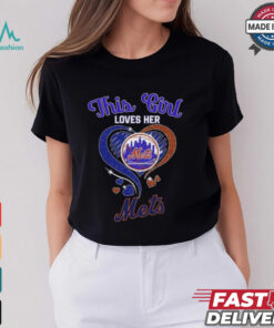 This Girl Loves Her New York Mets Baseball Diamond Heart 2024 T Shirt Black