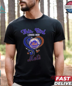 This Girl Loves Her New York Mets Baseball Diamond Heart 2024 T Shirt Black