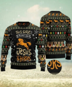 This Girls Run On Jesus And Horses Ugly Christmas Sweater