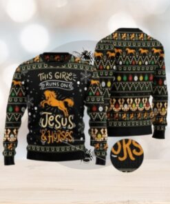 This Girls Run On Jesus And Horses Ugly Christmas Sweater