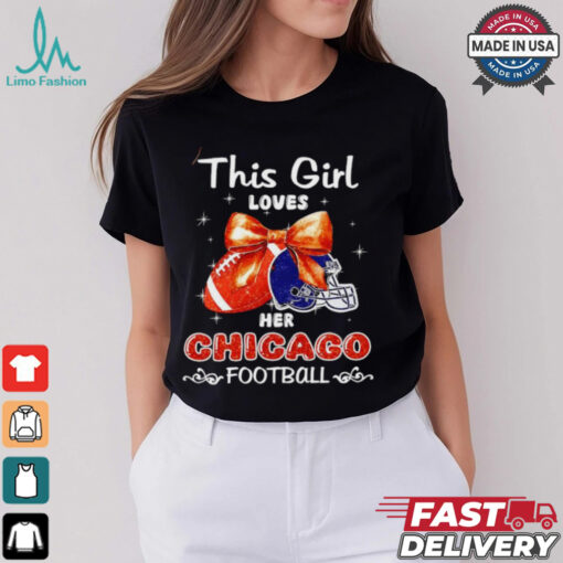 This girl loves her Chicago Bears Football faux glitter shirt