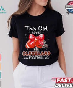 This girl loves her Cleveland Browns Football faux glitter shirt