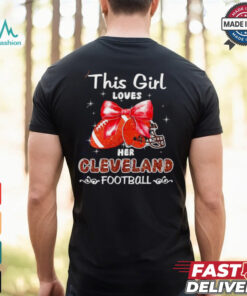 This girl loves her Cleveland Browns Football faux glitter shirt