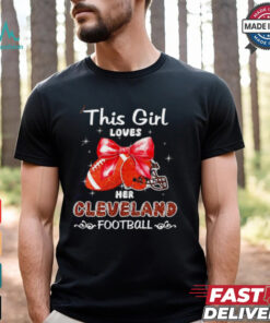 This girl loves her Cleveland Browns Football faux glitter shirt