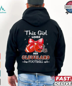 This girl loves her Cleveland Browns Football faux glitter shirt