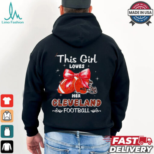 This girl loves her Cleveland Browns Football faux glitter shirt