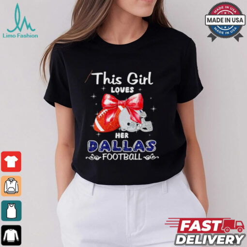 This girl loves her Dallas Cowboys Football faux glitter shirt