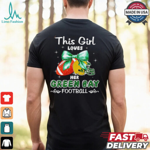 This girl loves her Green Bay Packers Football faux glitter shirt