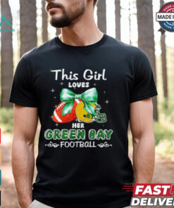 This girl loves her Green Bay Packers Football faux glitter shirt