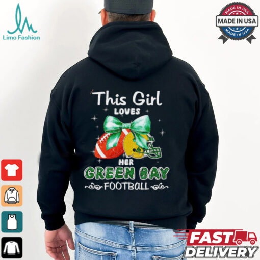 This girl loves her Green Bay Packers Football faux glitter shirt