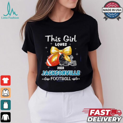 This girl loves her Jacksonville Jaguars Football faux glitter shirt