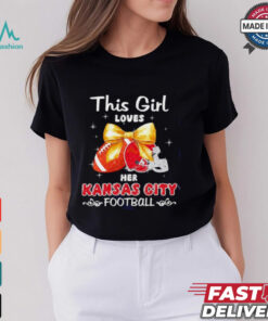 This girl loves her Kansas City Chiefs Football faux glitter shirt