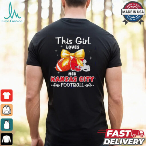 This girl loves her Kansas City Chiefs Football faux glitter shirt