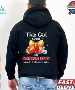 This girl loves her Kansas City Chiefs Football faux glitter shirt