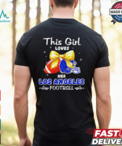 This girl loves her Los Angeles Rams Football faux glitter shirt