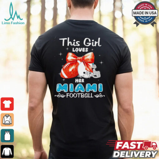 This girl loves her Miami Dolphins Football faux glitter shirt