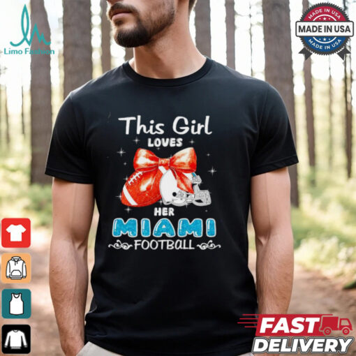 This girl loves her Miami Dolphins Football faux glitter shirt