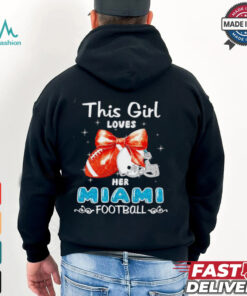 This girl loves her Miami Dolphins Football faux glitter shirt