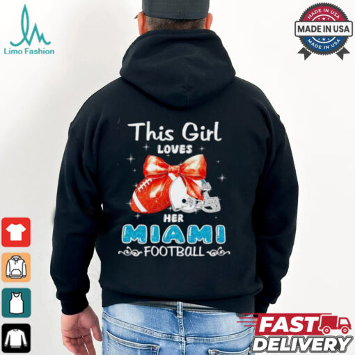 This girl loves her Miami Dolphins Football faux glitter shirt