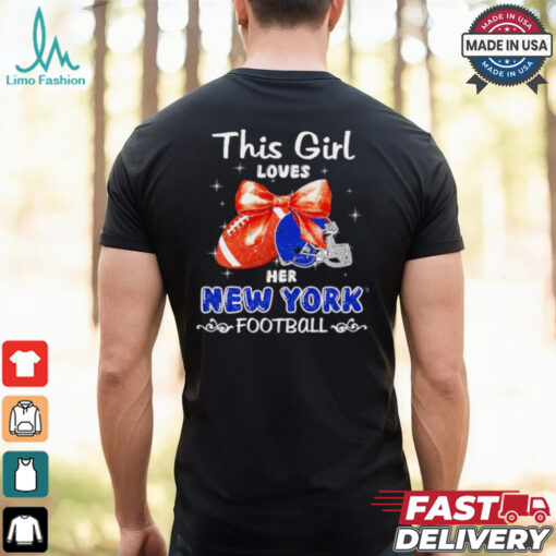 This girl loves her New York Giants Football faux glitter shirt