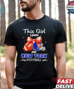 This girl loves her New York Giants Football faux glitter shirt