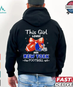 This girl loves her New York Giants Football faux glitter shirt