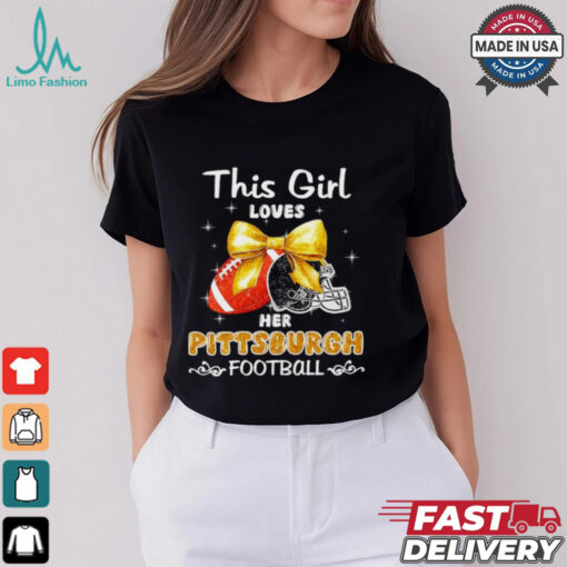 This girl loves her Pittsburgh Steelers Football faux glitter shirt