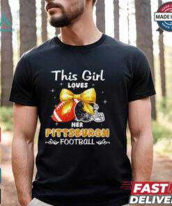 This girl loves her Pittsburgh Steelers Football faux glitter shirt