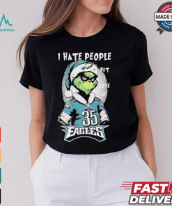 Top The Grinch I Hate People But I Love At Philadelphia Eagles Christmas 2024 T shirt