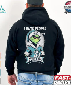 Top The Grinch I Hate People But I Love At Philadelphia Eagles Christmas 2024 T shirt