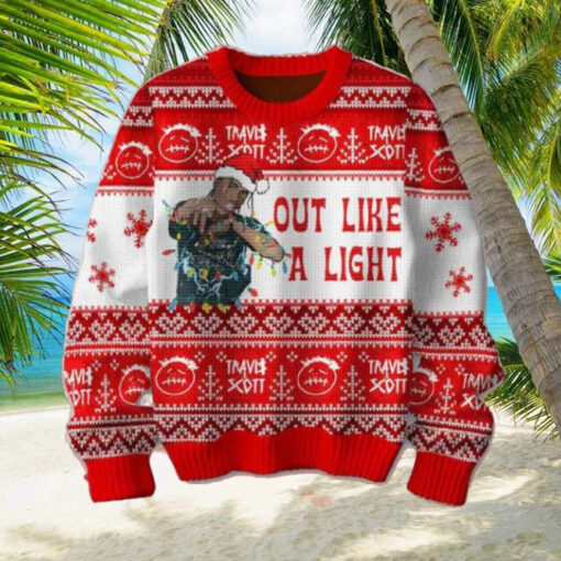 Travis Scott Out Like A Like Red Snowflake Pattern 2024 Ugly Christmas Sweater