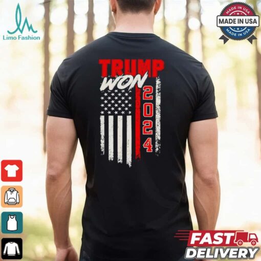 Trump Won 2024 America flag shirt