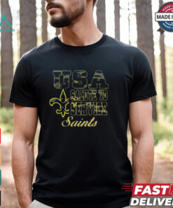 USA Salute To Service New Orleans Saints T Shirt Black