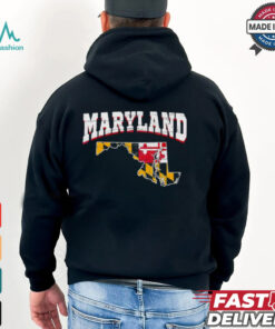 Us Citizen Proud America State Flag Land Map Maryland shirt
